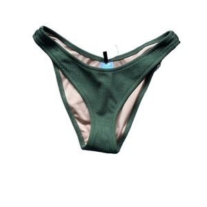 J Crew Textured curved-waist cheeky bikini bottom size small